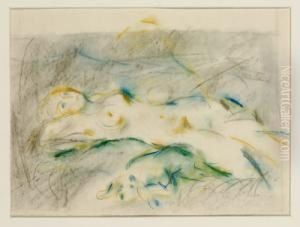 Liegender Weiblicher Akt by Fritz Schwarz-Waldegg