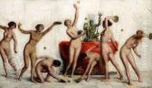 Naked Ladies Playing Ball by Alfred Schwarzschild