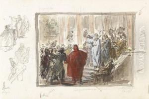 Die Ehebrecherin Vor Christus by Cajetan Schweitzer