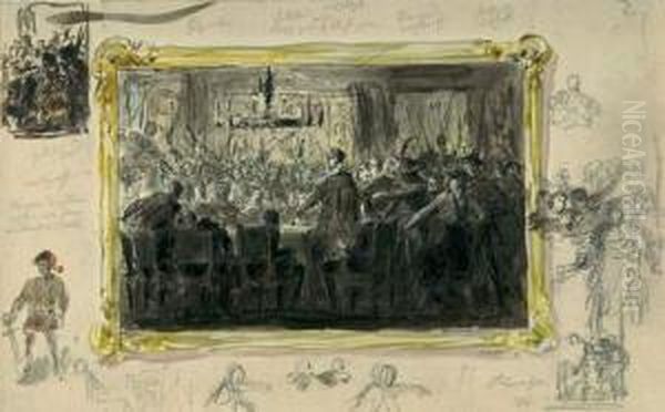 "jurgen Wullenweber Vor Dem Lubecker Rath." 1868 - view 1