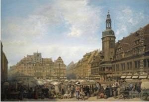 Der Marktplatz, Leipzig (the Market Square, Leipzig) by Albert Schwendy