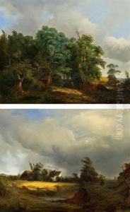 Landschaft Mit Bauernhof by Carl I Schweninger