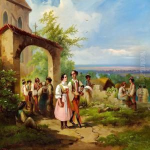 Hungarian Shepherds At A Church In The Puszta