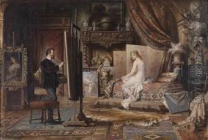The Painter And His Model by Karl Schweninger