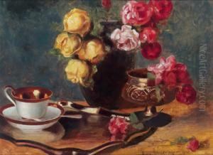 Stilleben Mit Rosen by Rosa Schweninger