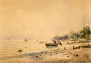 Fischer Am Elbstrand Bei Ovelgonne by Friedrich Wilhelm Schwinge