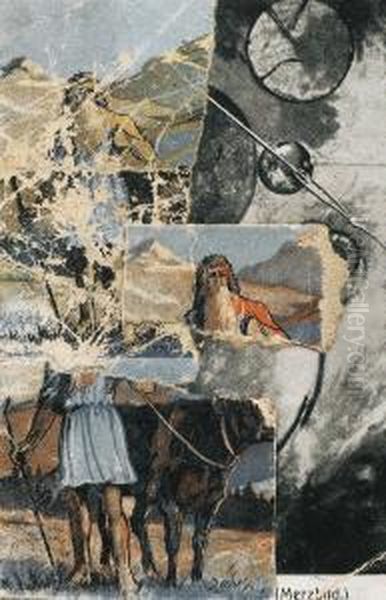 Sans Titre (collagierte Bildpostkarte Das Kreisen) - view 1