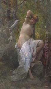 Leda And The Swan by Eugenio Scomparini