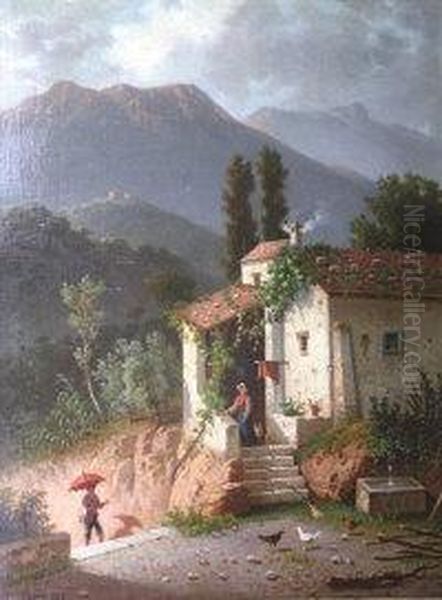 A Cottage In A Mountainous Landscape - view 1