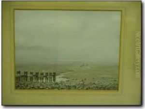 Early Morning, West Shore,llandudno, Signed, Watercolour. 8" X 1"