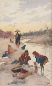 Femmes Lavant A La Riviere De Gabes Femmes Lavant A La Riviere De Gabes