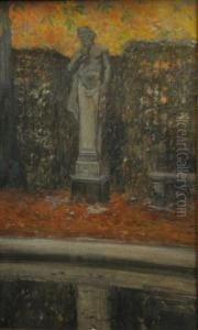 Sculpture De Faune Dans Un Parc by Georges Bertin, Dit Scott De Plagnolles