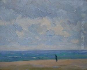 Promeneur Sur La Plage by Frank Edwin Scott