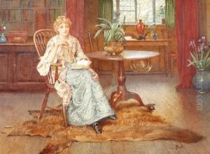 Lady Reading In An Interior by John Scott