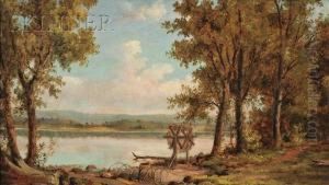 Autumn View On A Lake by John White Allen Scott