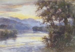 Twilight On The Lennard Below Pitlochry by James Scott Kinnear