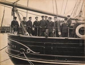 Captain Scott And His Officers On The Poop Deck Of The Discovery;the Crew Of The Discovery On The Poop Deck; The Discovery Leavingdunedin; The Discovery In Winter Quarters; The Morning In Mcmurdosound; A Sledging Party From The Morning; Sir Ernestshacklet
