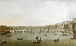 The Thames And Old Westminster Bridge Lookingtowards Westminster Abbey by Samuel Scott