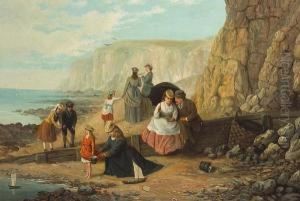 A Beach Scene At Dover by William Bell Scott