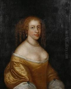 Portrait Of A Lady, Said To Be Lady Craighall, Half-length, In A Silk Yellow Dress