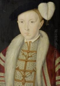 Portrait Of Prince Edward Vi by William Scrots