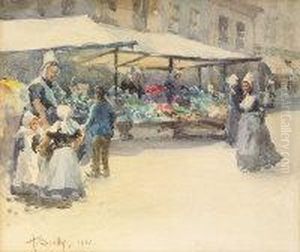 Breton Market Scene Breton Market Scene
