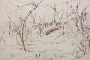 Autumn Trees On Hill by Elliott Seabrooke
