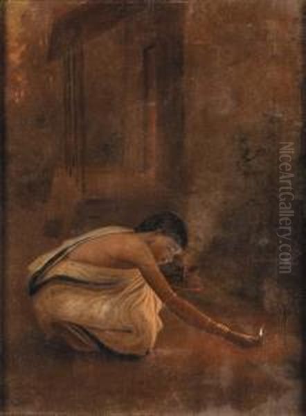 Lady Lighting A Diya - view 1