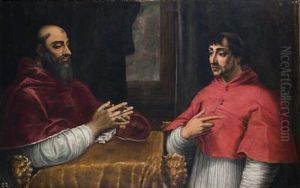 Double Portrait Of Clement Vii As Pope And Cardinal Giulio De"""" Medici by Sebastiano Del Piombo