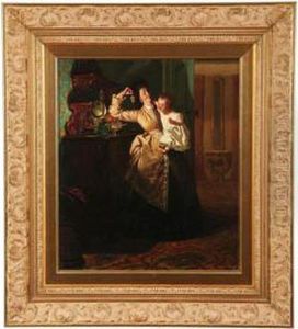 Mother Holding Baby By Pieter Willem Sebes by Pieter-Willem Sebes