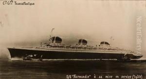 Cie Gle Transatlantique - Normandie by Albert Sebille