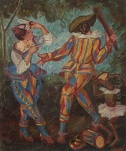Harlekin Und Columbine. by Josef Seche