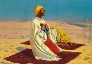 Attribuito Uomini In Preghiera Nel Deserto Attribuito Uomini In Preghiera Nel Deserto