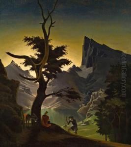 Rast Auf Der Flucht Nach Agypten by Franz Sedlacek
