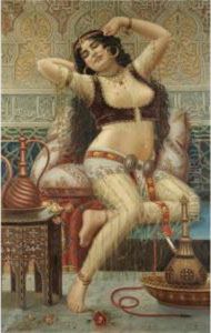 A Harem Beauty by Josef Sedlacek