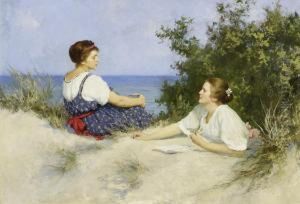 Girls In The Dunes by Hermann Seeger