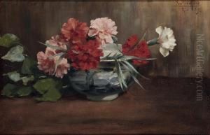 Carnations In A Chinese Vase by Emiel Seeldrayers