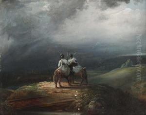 Zwei Reiter Beim Recognoszieren by Johann Baptist Seele