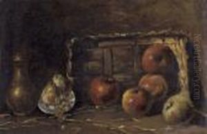 Stillleben Mit Apfeln, Birnen Und Trauben by Giovanni Segantini