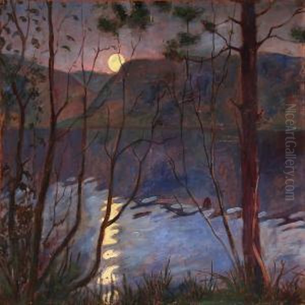Norwegian Evening Atmosphere In Kvitseid With A Lurking Troll In The Water Surface - view 1