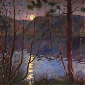 Norwegian Evening Atmosphere In Kvitseid With A Lurking Troll In The Water Surface by Severin Segelcke