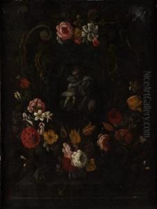Guirnalda De Flores Con San Antonio Y El Nino