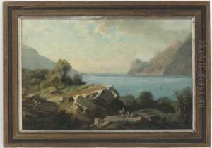 Sudlandische See Landschaft by August Seidel
