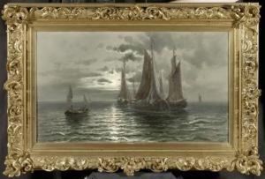 Sailing Boat In The Night by Alfred Seifert