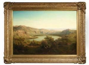 Der Lago Di Nemi In Den Albaner Bergen Sudlich Von Rom