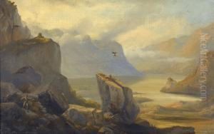 Falkenjagd Im Gebirge by Carl Friedrich Seiffert