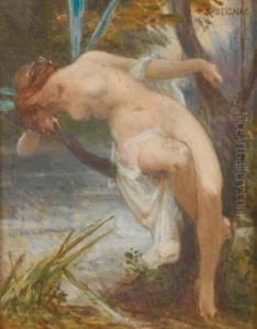 Femme Au Bord De La Riviere (esquisse)