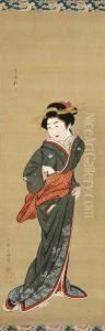 Standing Geisha by Gion Seitoku