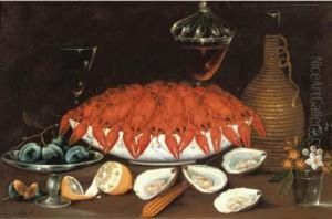 Crayfish In A Porcelain Bowl by Johann Seitz