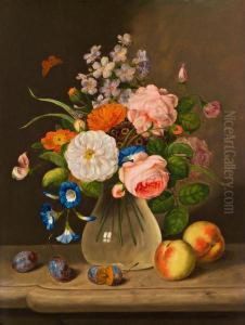 Blumenstillleben Mit Fruchten Blumenstillleben Mit Fruchten